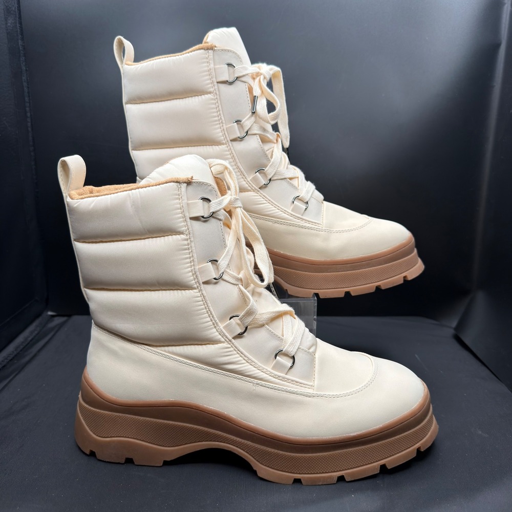 Amazon Essentials Womens Puffer Winter Boots Cream Tan Size 9.5 C250523PT7D6
